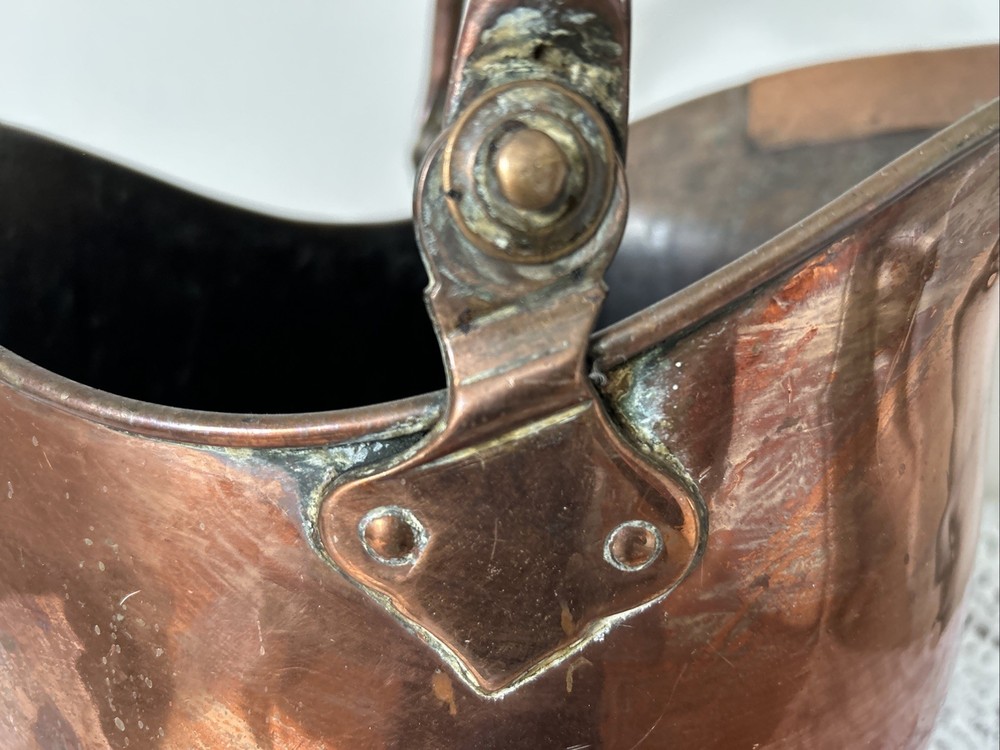 Victorian Copper Helmet Coal Scuttle
