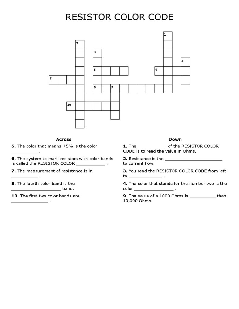 5th Grade- Lesson Plan #3 "Resistor Color Code" Science-Electronics