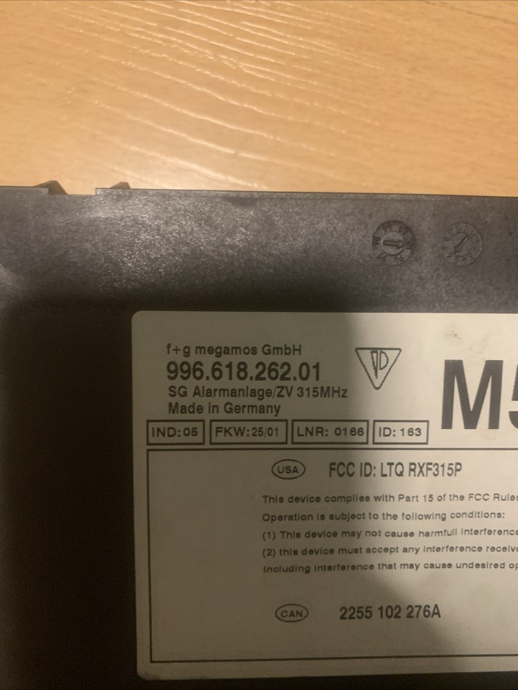 - Porsche Alarm Control Module 996.618.262.01 Defective ——
