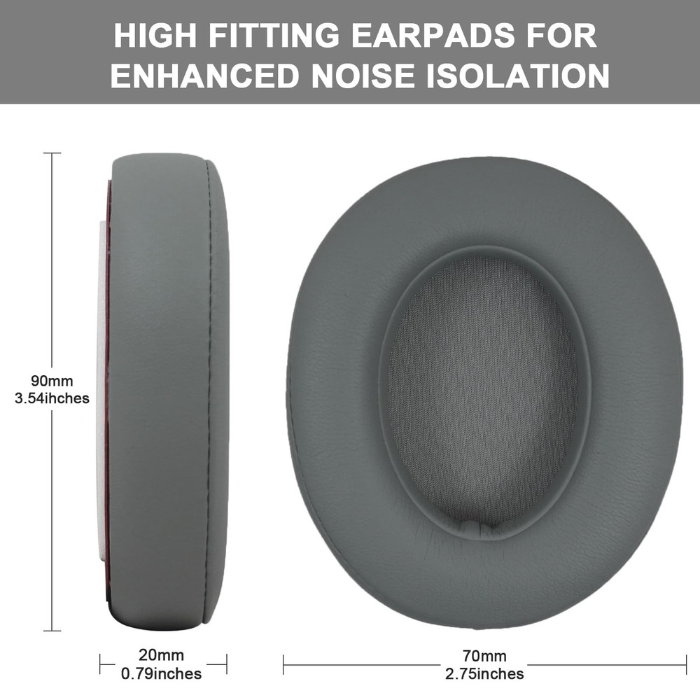 Replacement Ear Pads Cushions Compatible with Beats Studio 3.0/2.0, Grey