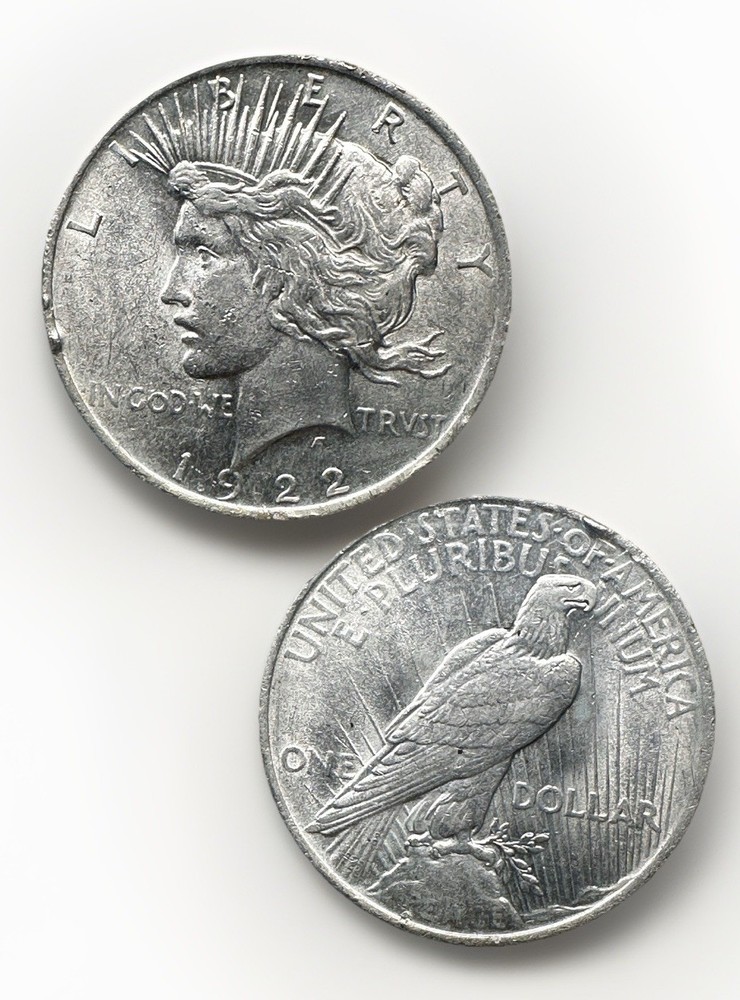 1922 p peace silver dollar. Uncirculated.