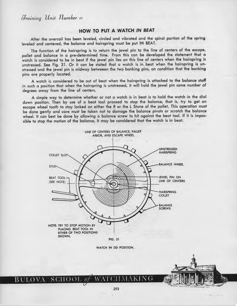 WATCHMAKING SCHOOL "JOSEPH BULOVA" PG. 300 IN PDF FORMAT