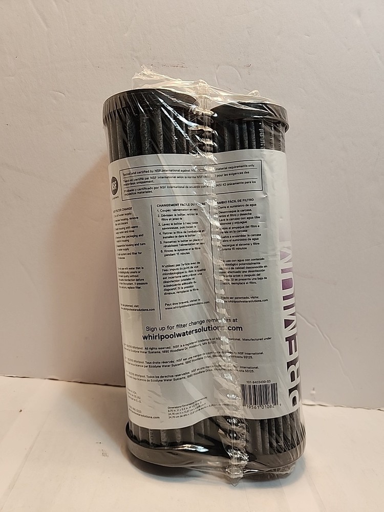 Whirlpool WHA2FF5 Water Filters Premium Carbon 6 Month Filter Life 2 Pack Black