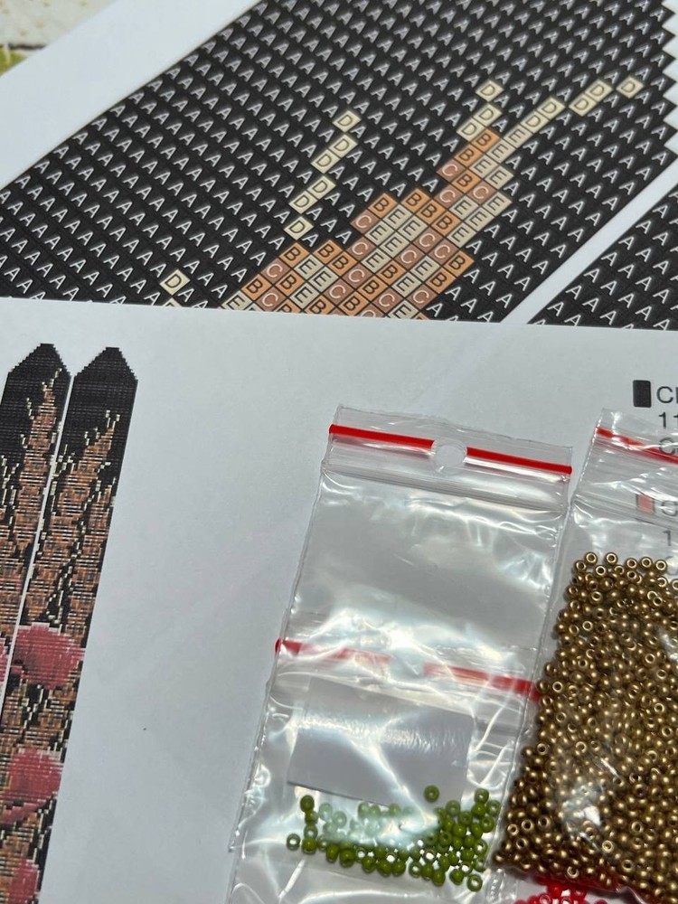 Kit for making a necklace gerdan. Beading Loom Pattern. #C31