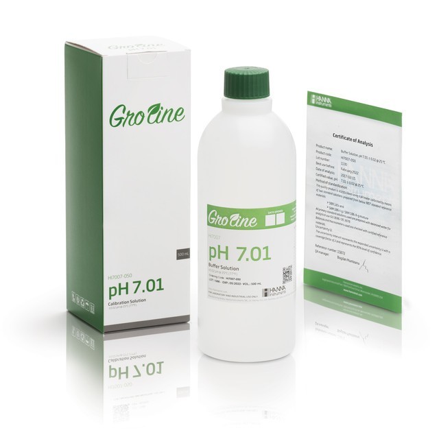 Hanna GroLine pH 7.01 Calibration Buffer (500 mL)