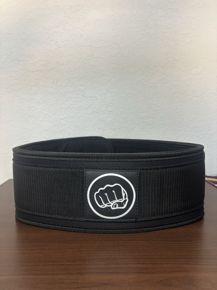Weightlifting Belt Lifting Gym Hook-Loop Closure Size Medium Black Wod Nation