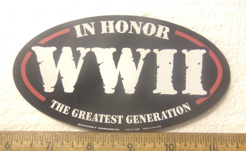 In Honor WW II - Oval Shaped Magnet