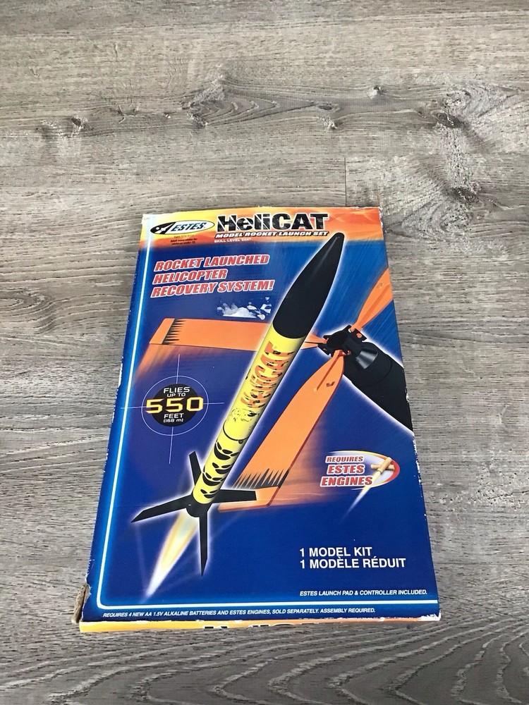 ESTES 1465 HeliCat Model Rocket Launch Set E2X  (Open Box)