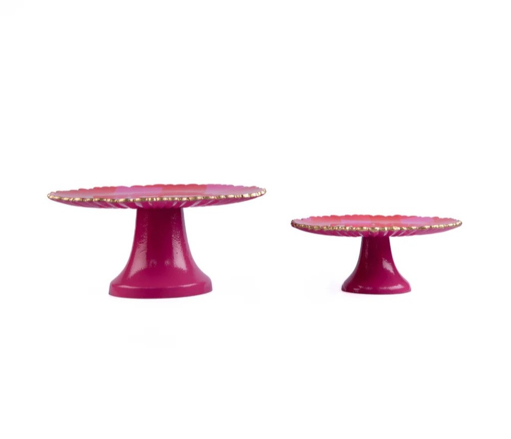 Charlotte Buffalo Enameled Cake Stand - Small