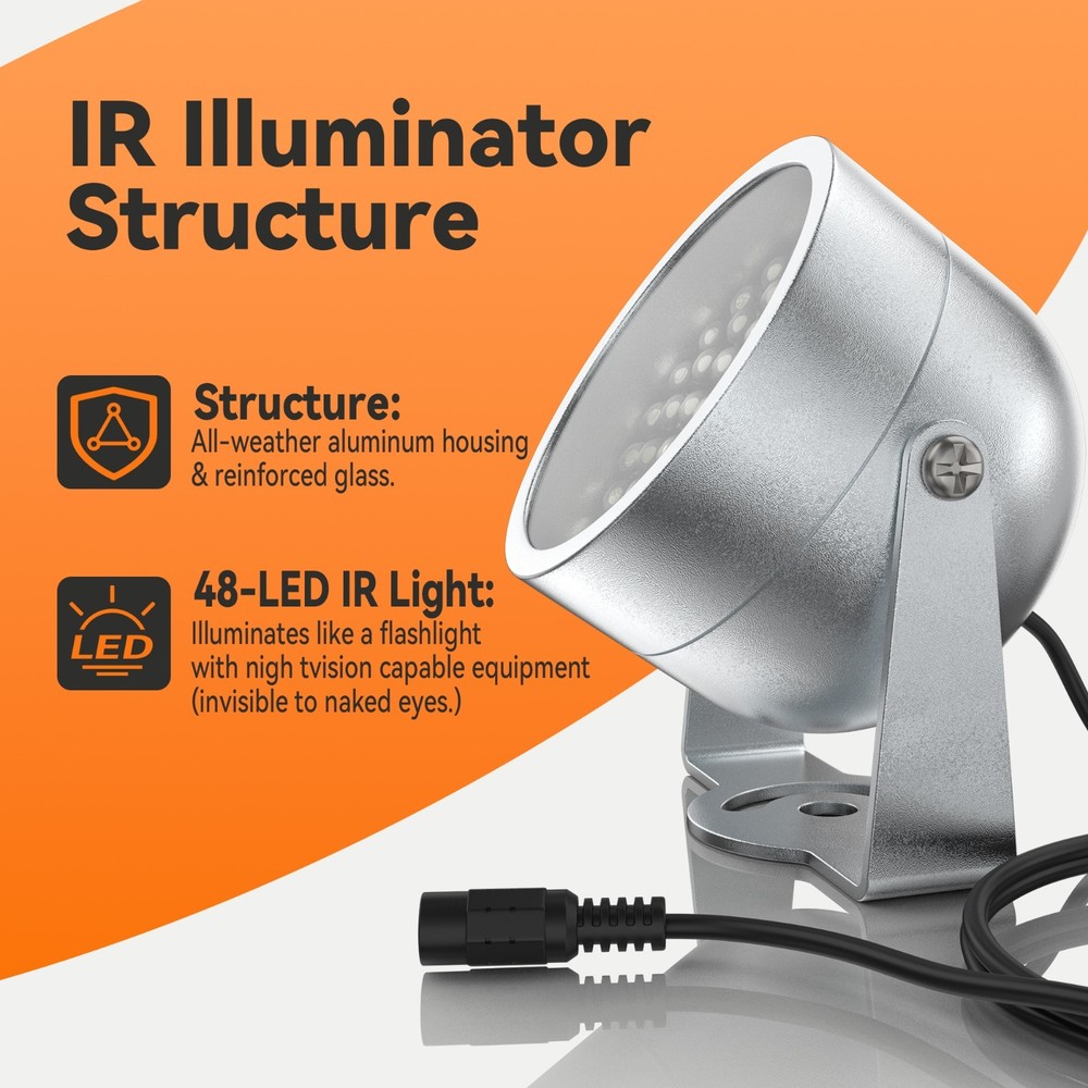 2 Pcs 48LED Illuminator IR Infrared Night Vision Light for Security CCTV Camera