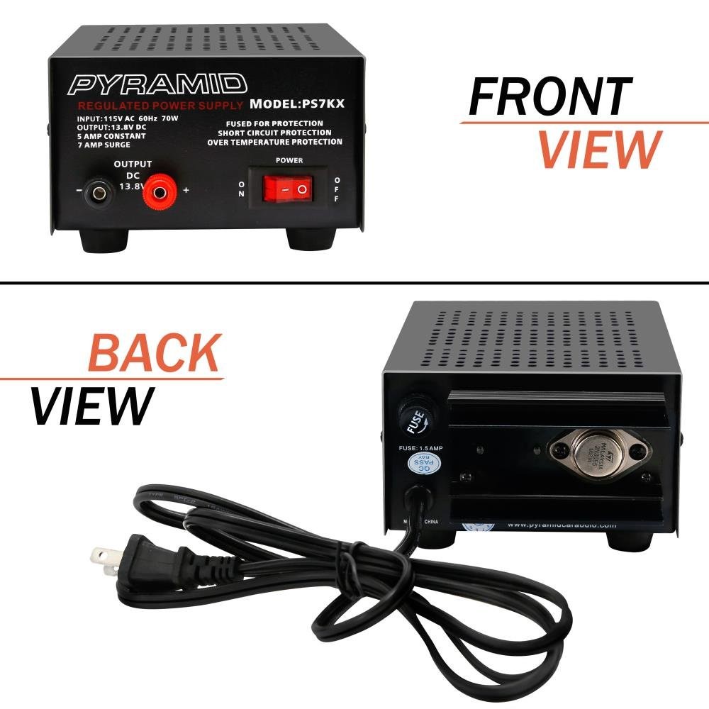 Pyramid Universal Compact Bench Power Supply - 5 Amp Linear Regulated BLACK