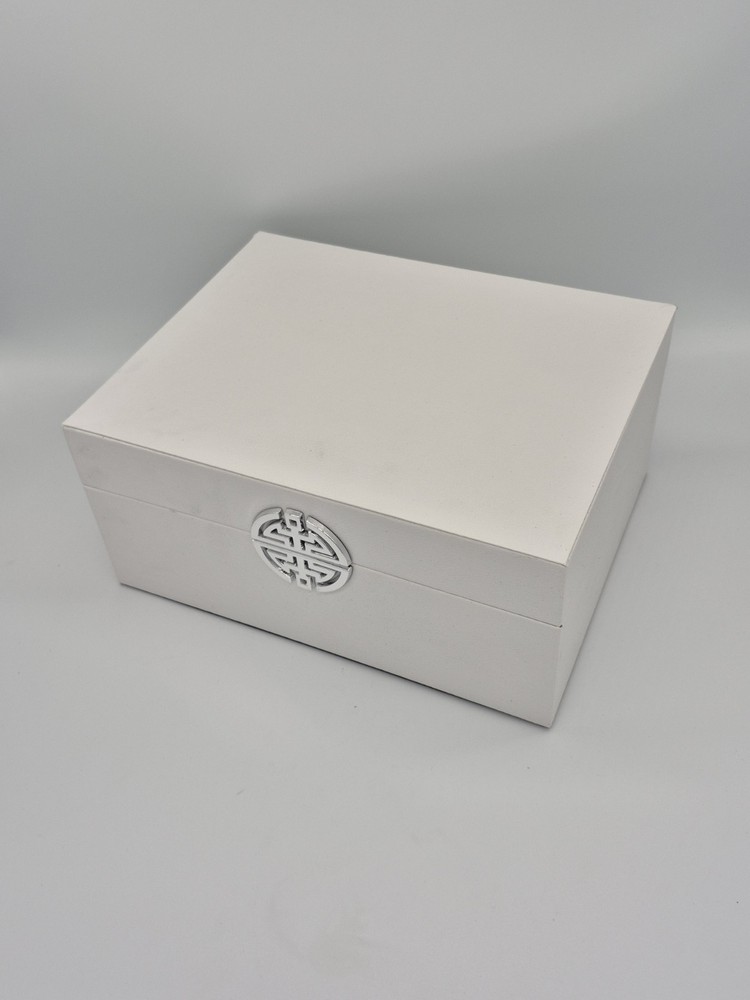 Set of 2 White Rectangular Decorative Boxes