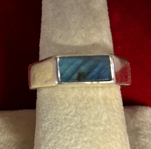 mens sterling silver ring Size 9 Labradorite
