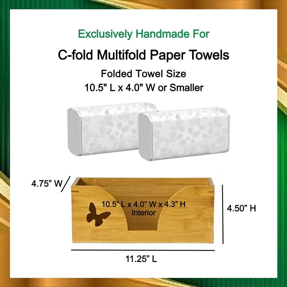 C-fold Paper Towel Holder in Natural Bamboo