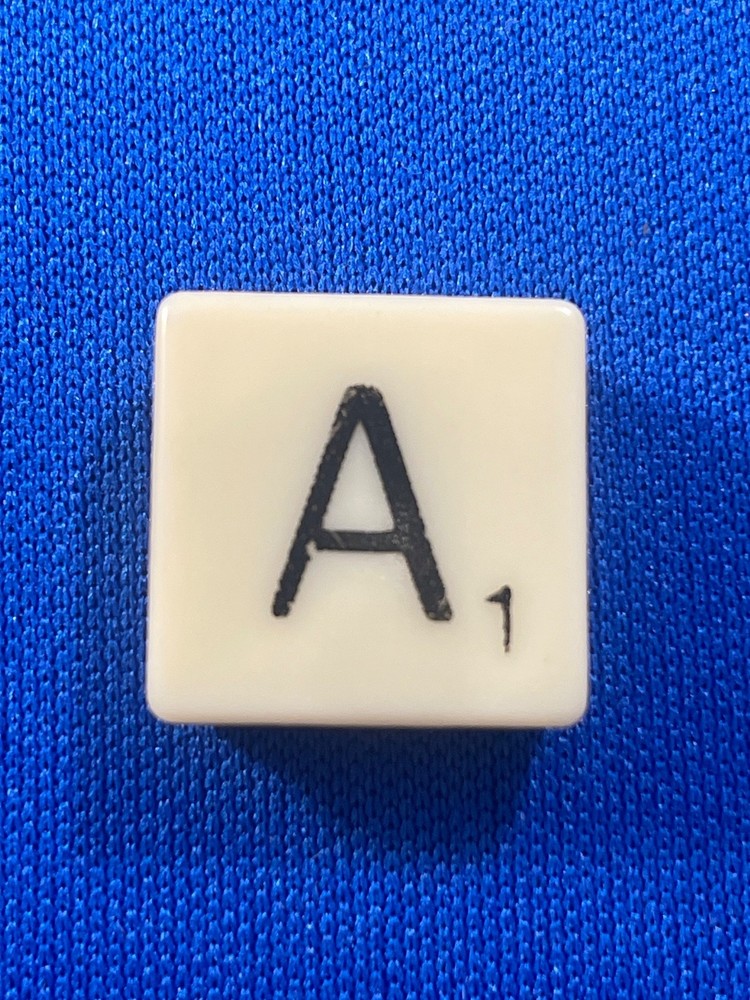 Plastic SCRABBLE Tiles Ivory Black Letters for Replacement, Craft Alphabets Play