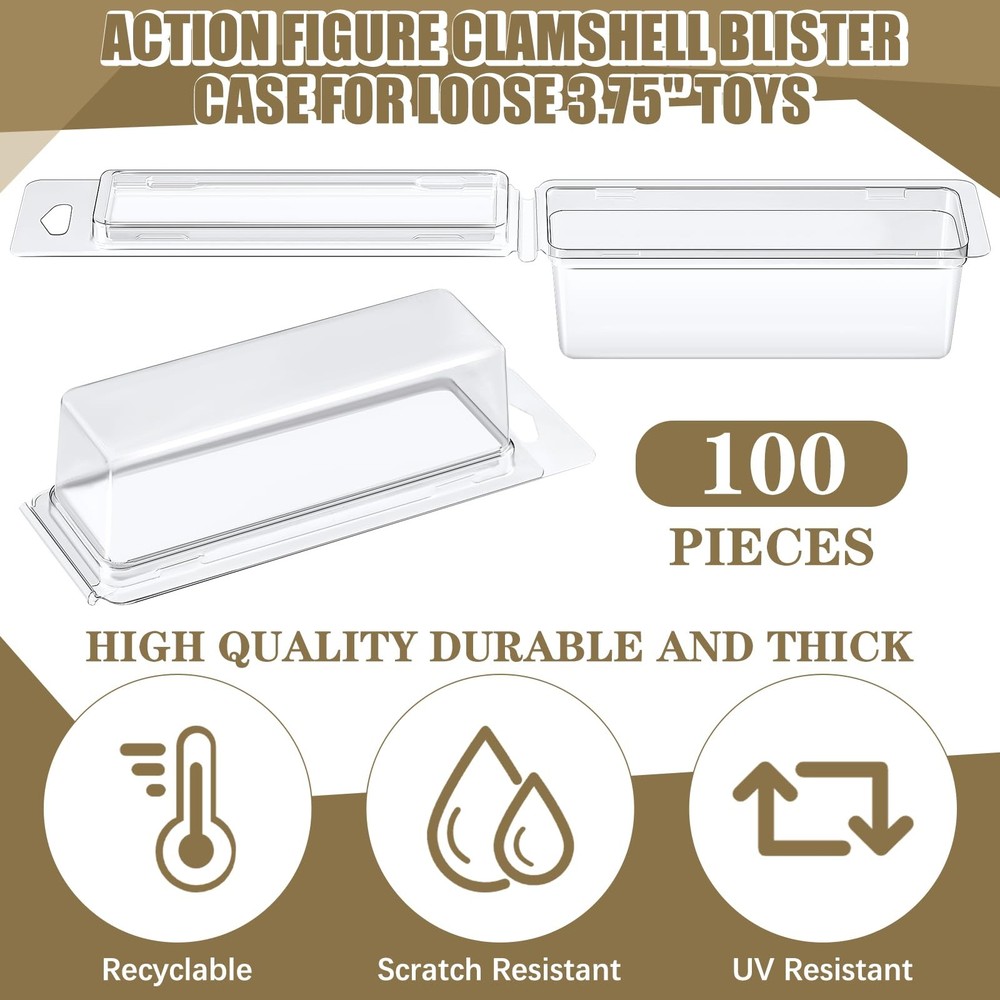100 Pcs Plastic Blister Clamshell Protective Case for Action Figures - Display C