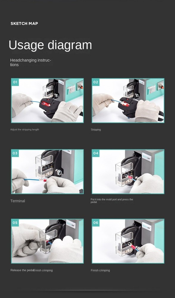 Pneumatic Crimping Pliers Cold Terminal Multi-function Crimping Machine