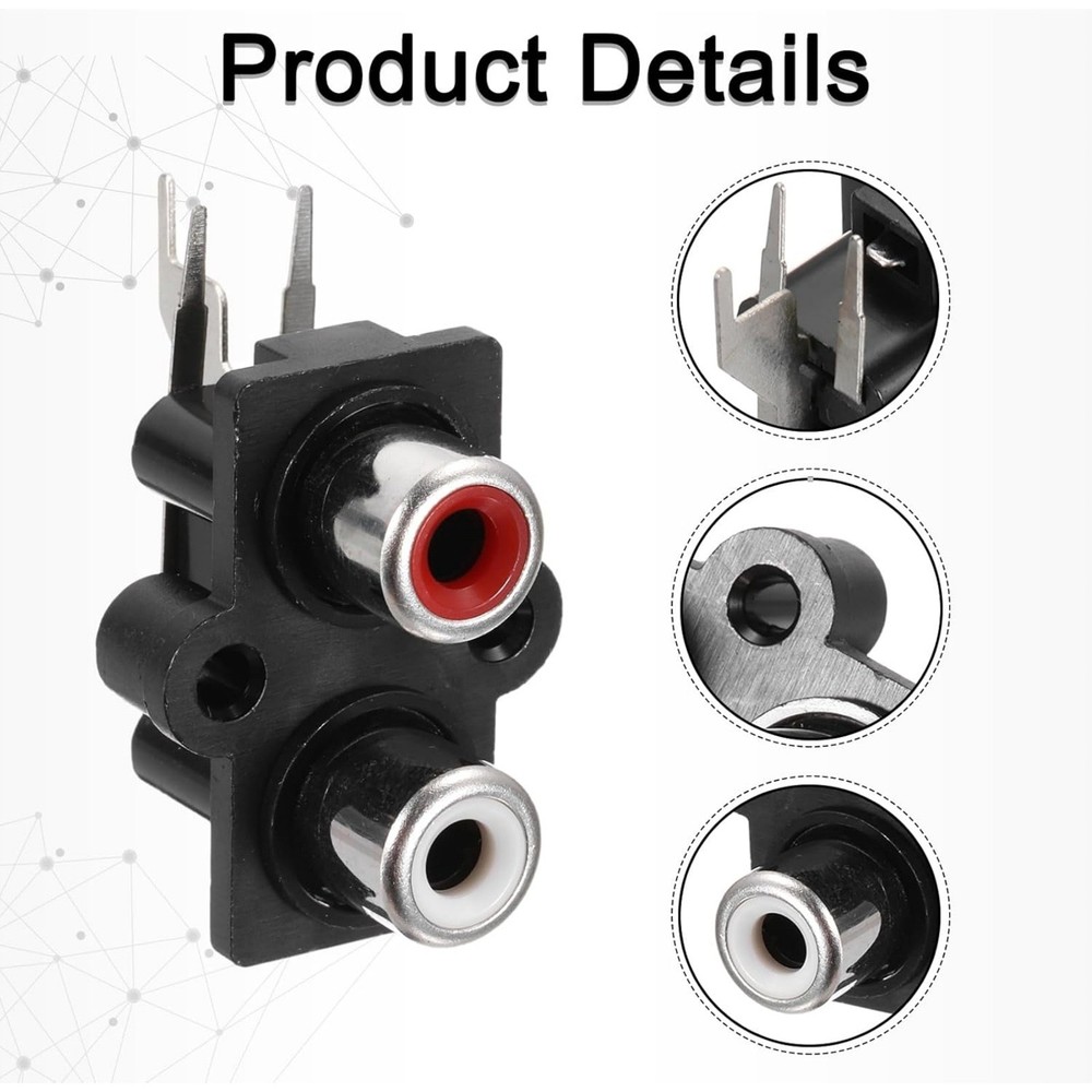 Good Quality 2PCS RCA Female Socket Panel Mount Connector for Home Audio Systems