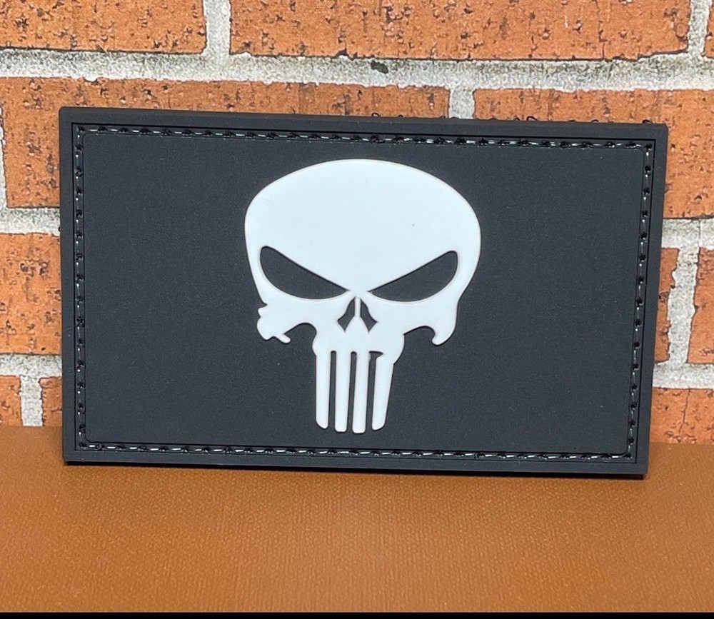 Punisher PVC Patch - Tactical Morale Skull Patch - Punisher Patch Hook Backed