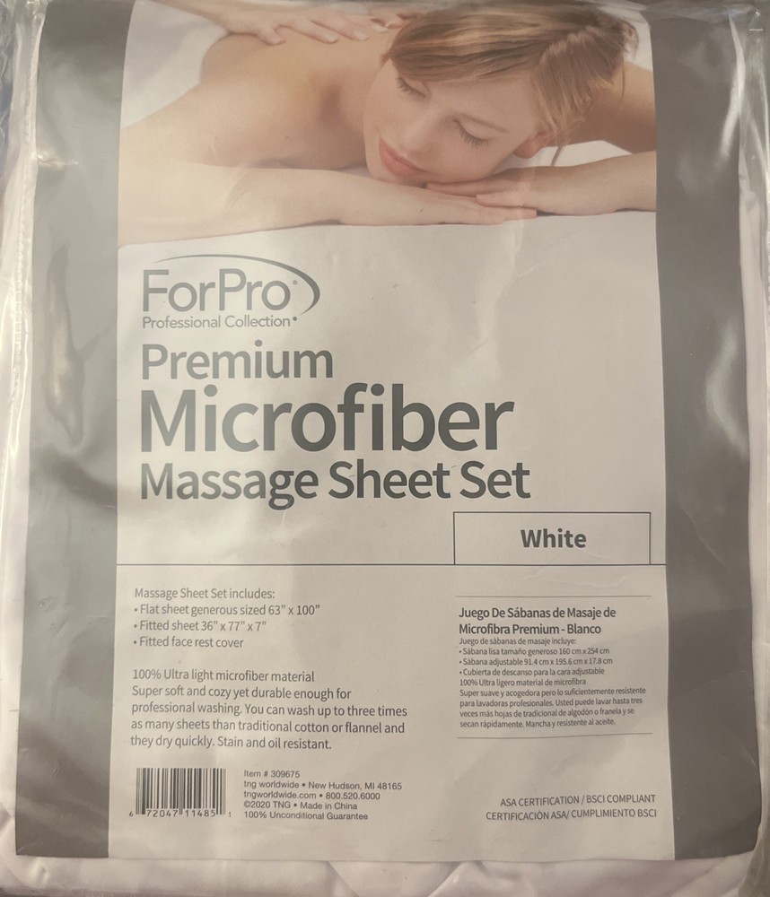 ForPro Professional Collection Premium Microfiber 3-Piece Massage Sheet Set
