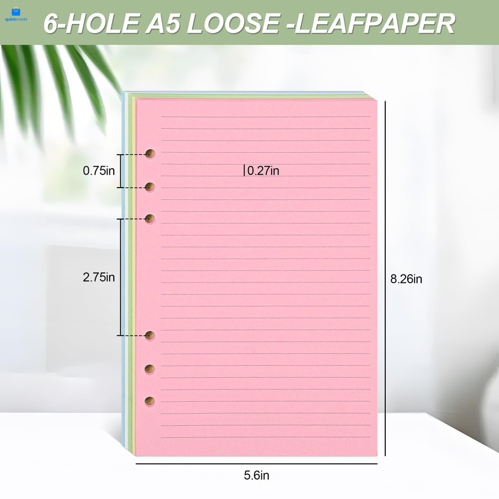 A5 Horizontal Line Loose-leaf Paper, College Scratch A5, Lined-50 Sheets