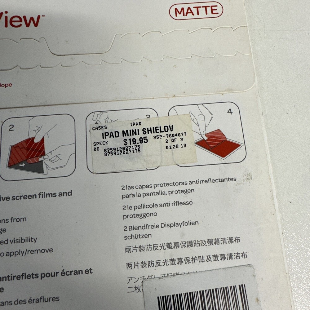 Speck Shieldview Matte 2-PACK for iPad Mini NEW/SEALED Package