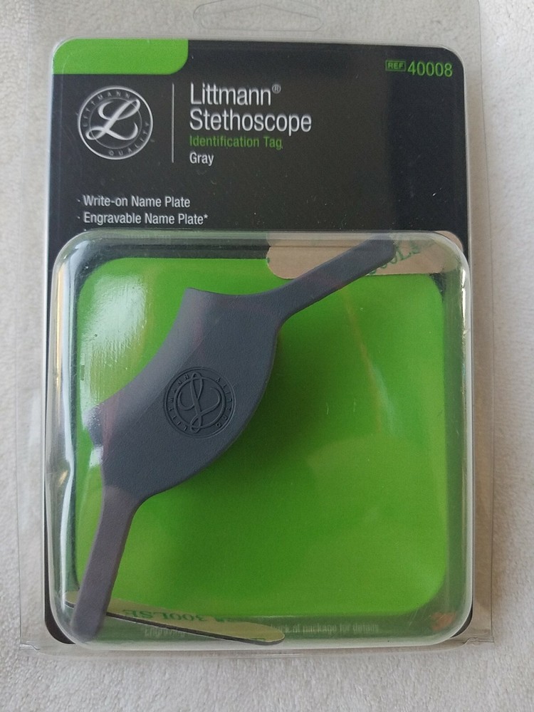 Littmann Stethoscope Identification ID Tag #40008 Grey  *NEW*