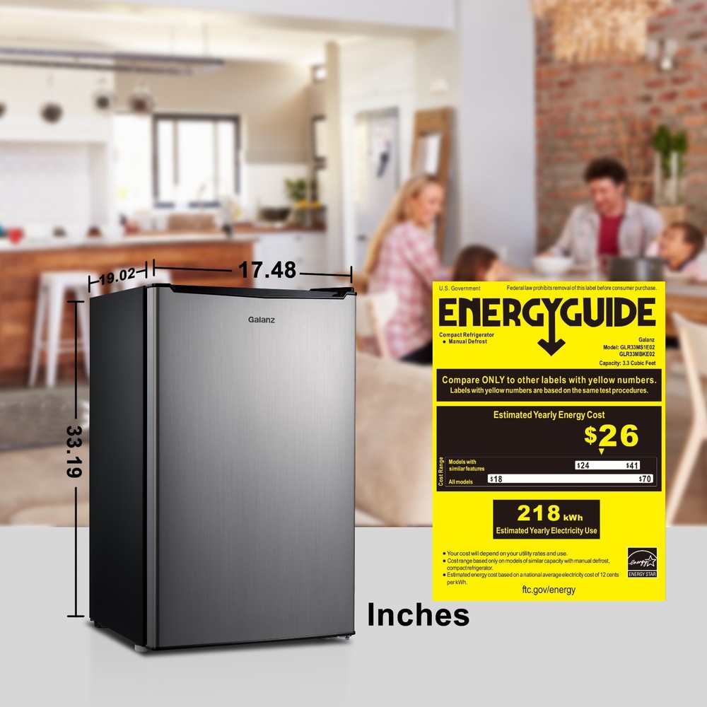 Galanz GLR33MS1E02 3.3 Cu Ft Compact Fridge