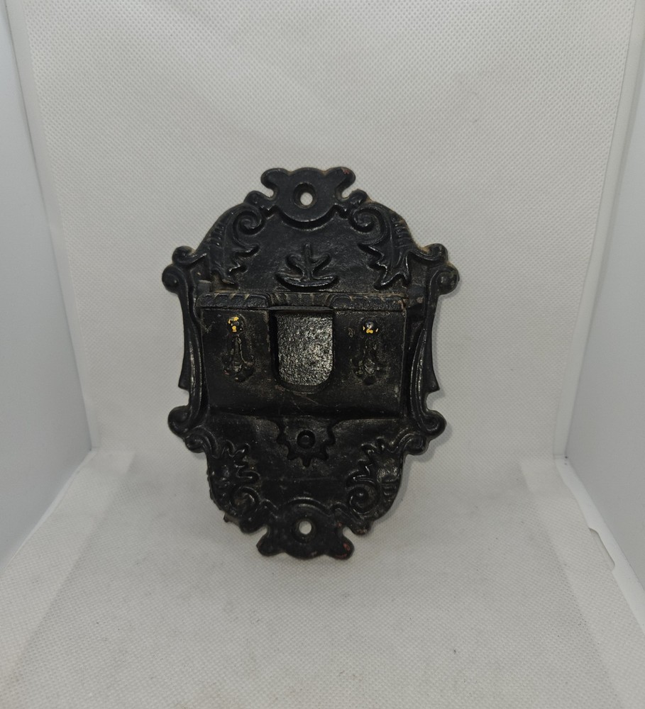 Wilton Matchbox Holder Cast Iron Victorian Wall-Mounted