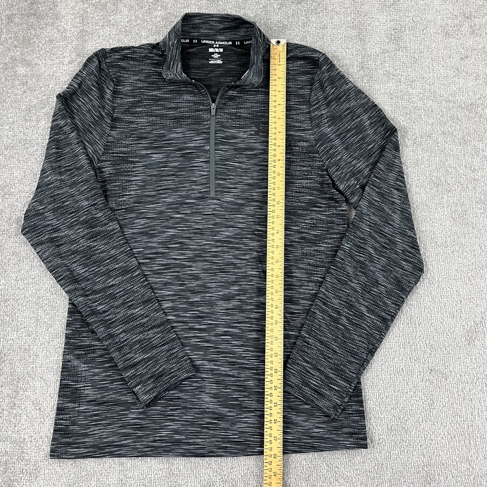 UNDER ARMOUR Pullover Mens Medium Fitted Heather Gray Golf Performance Stretch
