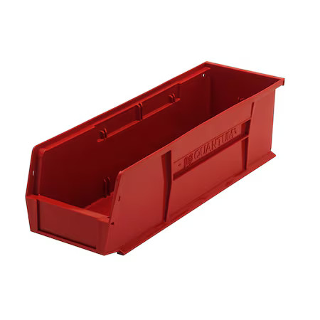 Quantum Storage Systems Qus238rd Hang & Stack Storage Bin, Polypropylene, Red,