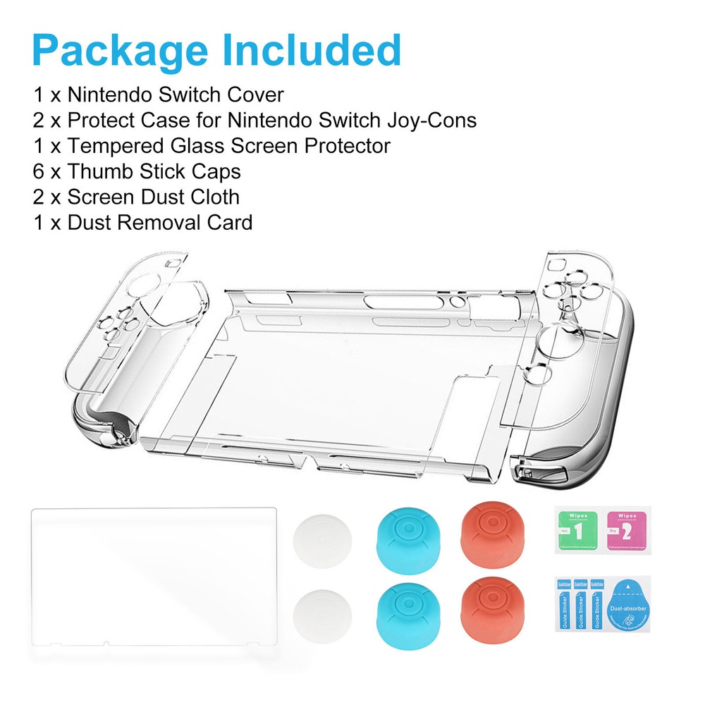 Clear Protective Hard Case Anti-Scratch Shell Cover for Nintendo Switch Console