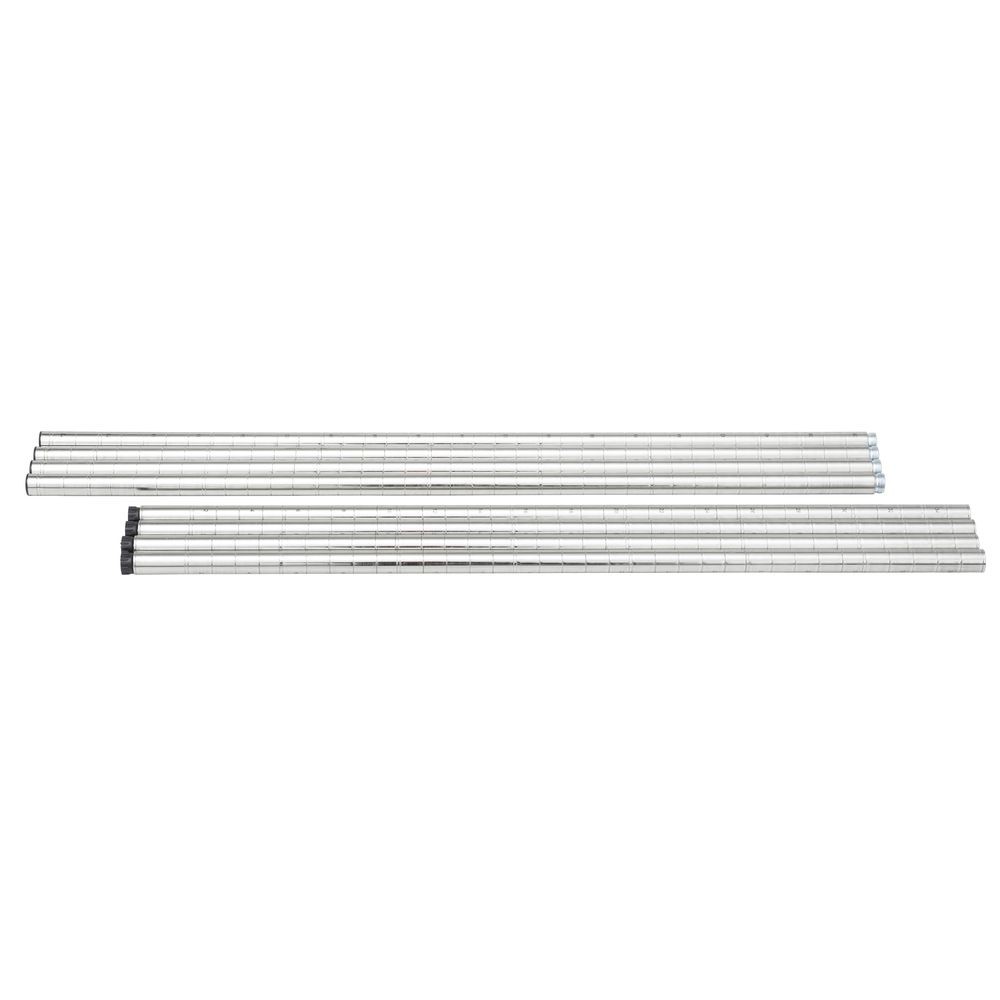 HUBERT® Wire Shelving Soft Silver Post Pack - 74" H