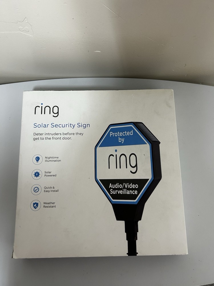 Ring Solar Security Sign Solar Powered Security Illuminated Sign