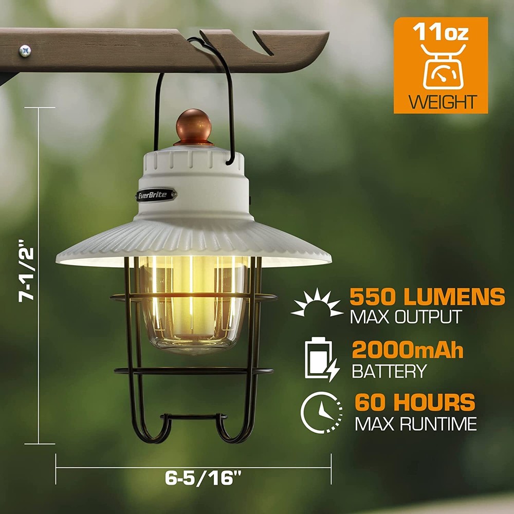 EverBrite Rechargeable LED Camping Lantern USB C Lantern 3 Lighting Mode Lantern