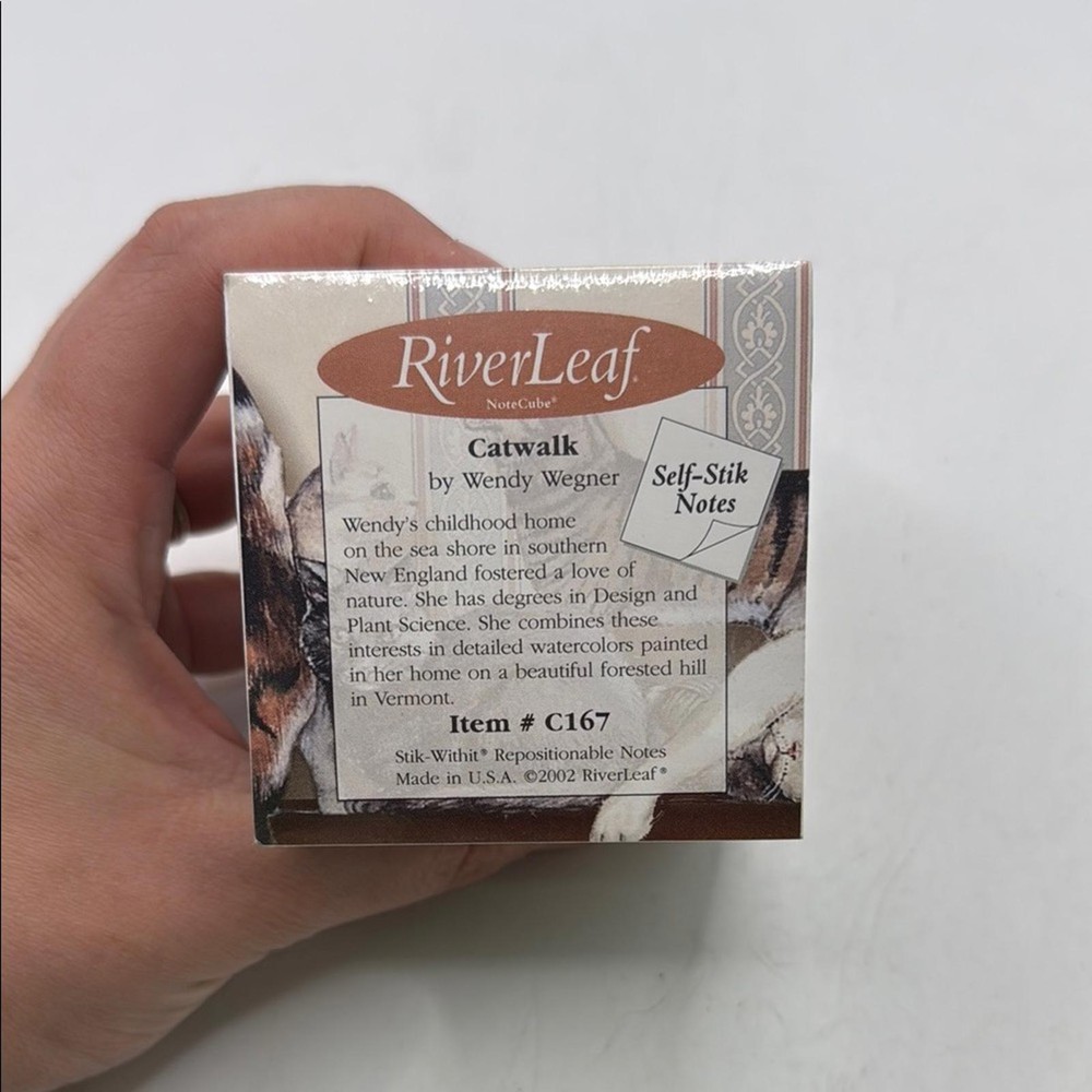 NWT Vintage RiverLeaf Stik Withit Note Cube Catwalk Self-Stik Notes Cat Kitten