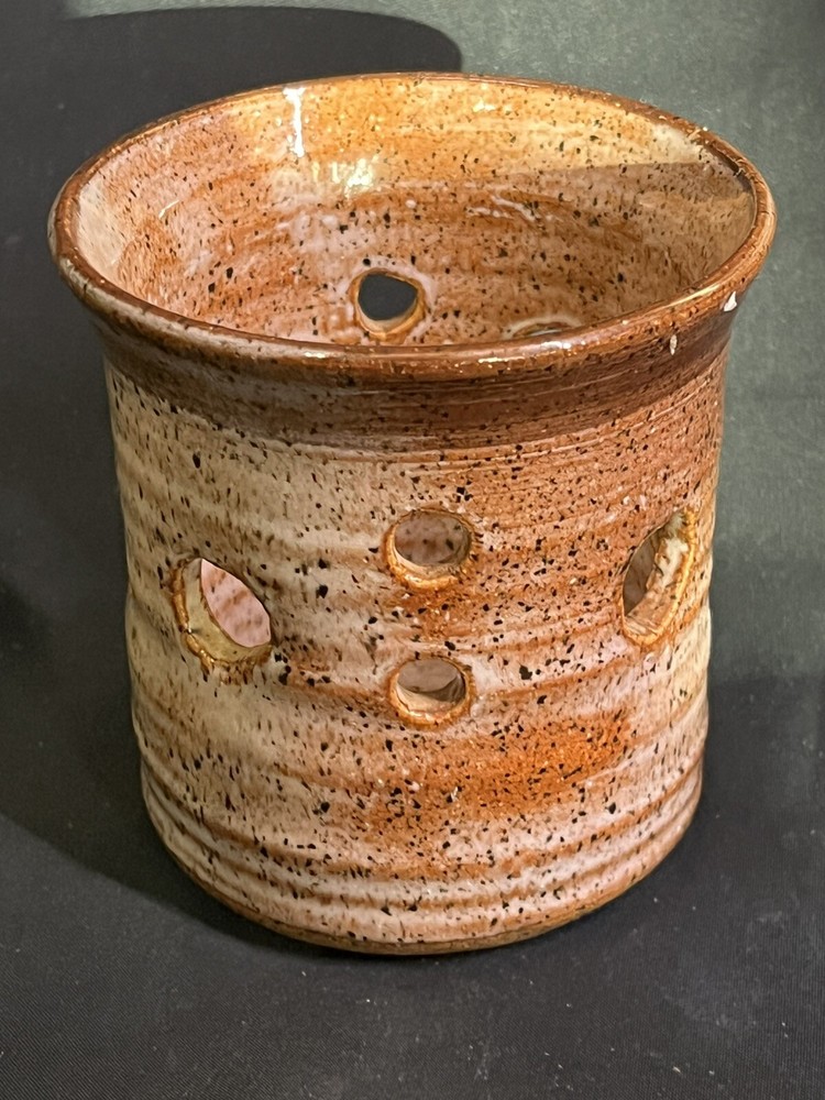 STONEWARE POTTARY VOTIVE STUDIO SIGNED 3.5”