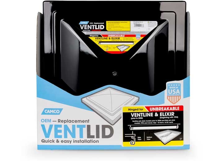 Camco 40188 Replacement RV Vent Lid For Pre-2008 Ventline & 1994+ Elixir – Black