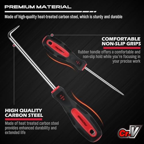 11-Piece Large Hook and Pick Set with Clip Removal Tool, Precision O-Ring