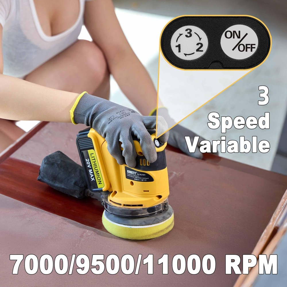 KUWZTY Random Orbit Sander for DEWALT 20v Battery 5-Inch Variable Speed Orbit...