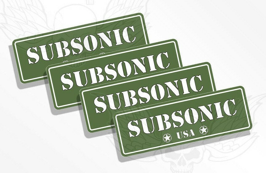 Ammo Can Decals SUBSONIC 4 Ammo Can Stickers SUBSONIC Ammo Can Labels Olive Drab