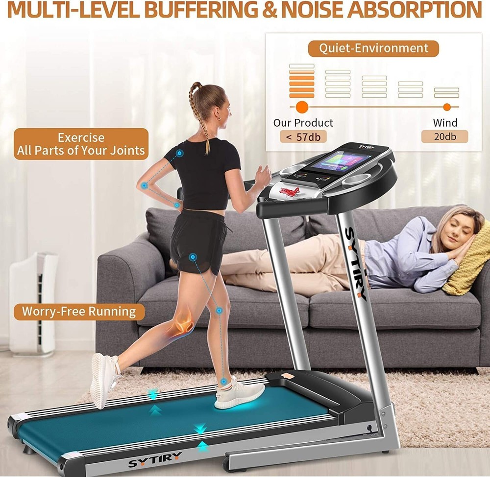 3.25HP Folding Treadmill Running Machine W/10” Touchscreen APP Control Speaker🏃