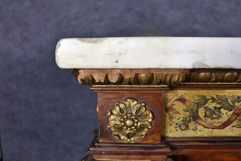 Fantastic French Bronze Mounted Marble Column Marble Top Sideboard