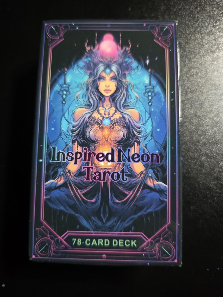 Inspired Neon Tarot Card Deck 78 Cards Neon Artwork Complete Tarot Deck Set