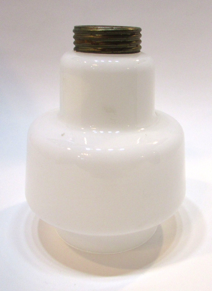 Unusual Small 6x7" Stepped White Milk Glass Schoolhouse Globe Diffuser Shade