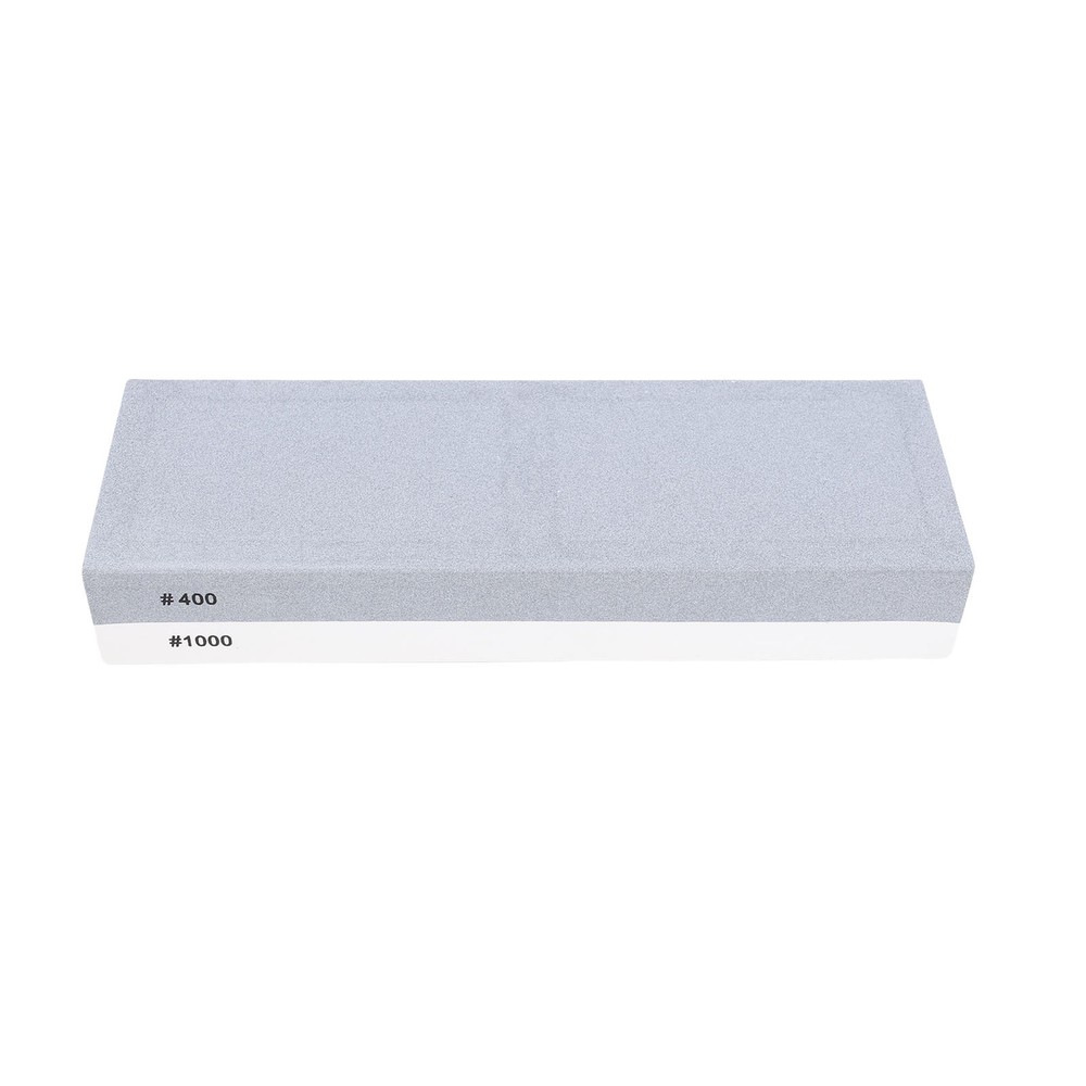Dual Sided 400 1000 Sharpening Stone For Kitchen With Anti Slip Base Grey White