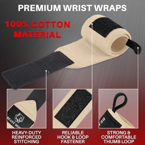 Heavy duty wrist wraps for weightlifting