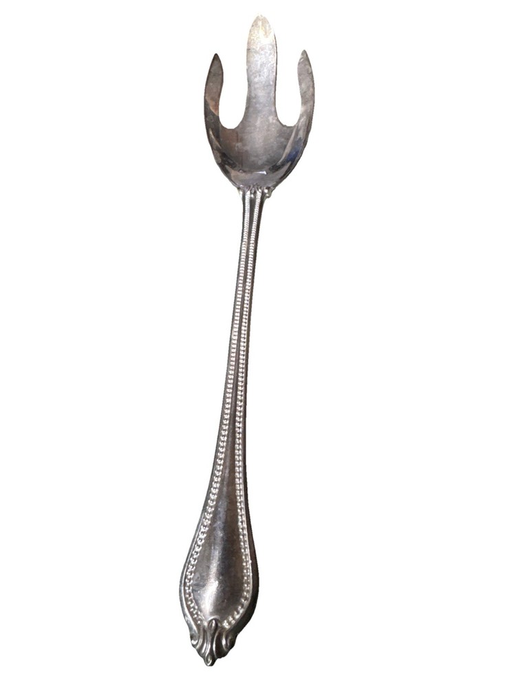 International Silver Company Yorkshire Bead Hostess Salad Serving Fork