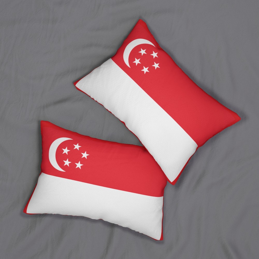 Singapore Flag Lumbar Pillow