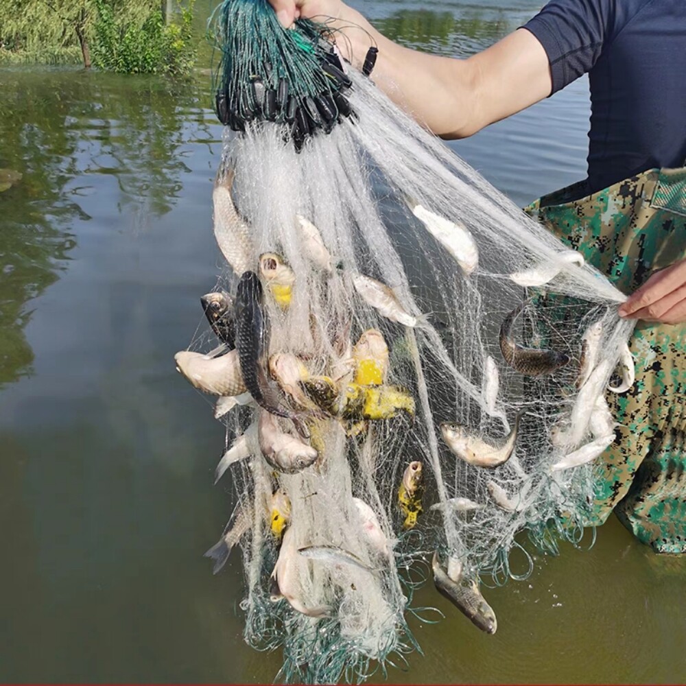 100 ft 3 Layer Length White Single Layer Fish Gill Sink Net Angling Tackle